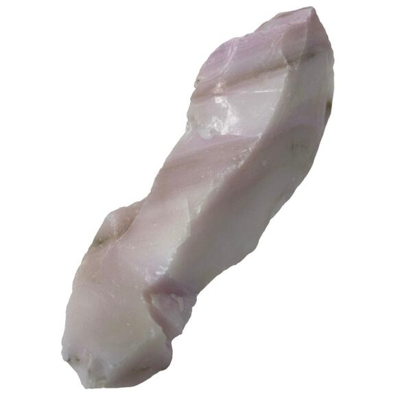 Pink Swirl Milk Glass Art Glass Cullet Glowing Uranium Slag Glass #5GX97 - Picture 3 of 7